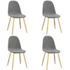 Image de Chaises à manger lot de 4 Gris clair Velours