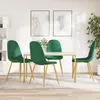 Image de vidaXL Chaises à manger lot de 4 Vert foncé Velours