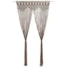 Image de vidaXL Rideau Séparateur de Pièce Rideau de Porte Rideau de Fenêtre Store de Fenêtre Vitrine Maison Intérieur Macramé Taupe 140x240 cm Coton
