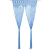 Image de vidaXL Rideau Séparateur de Pièce Store de Fenêtre Rideau de Porte Rideau de Fenêtre Vitrine Intérieur Maison Macramé Bleu 140x240 cm Coton