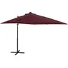 Image de vidaXL Parasol de jardin en porte-à-faux avec mât et lumières LED