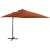 Image de vidaXL Parasol de jardin en porte-à-faux avec mât et lumières LED