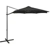 Image de vidaXL Parasol de Jardin en Porte-à-Faux avec Mât et Lumières LED, Pare-Soleil de Patio, Abri de Soleil Terrasse Extérieur, Noir 300 cm