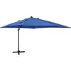Image de vidaXL Parasol de jardin en porte-à-faux et mât et lumières LED