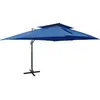 Image de vidaXL Parasol de jardin en porte-à-faux avec double toit bleu azuré
