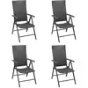 Image de vidaXL Chaises de jardin lot de 4 Résine tressée Noir