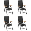 Image de vidaXL Chaises de jardin lot de 4 Résine tressée Noir
