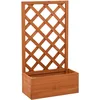 Image de vidaXL Jardinière à Treillis de Jardin Lit Surélevé Bac à Fleurs Pot de Plantes Balcon Patio Extérieur Orange 50x25x90 cm Bois de Sapin