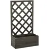 Image de vidaXL Jardinière à treillis de jardin Gris 50x25x90 cm Bois de sapin