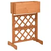Image de vidaXL Jardinière à Treillis de Jardin Lit Surélevé Bac à Fleurs Pot de Plantes Balcon Patio Extérieur Orange 45x30x74 cm Bois de Sapin