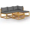 Image de vidaXL Salon de Jardin 5 pcs avec Coussin Mobilier de Patio Meubles de Terrasse Mobilier de Jardin Meubles d'Extérieur Bois d'Acacia Massif