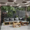 Image de vidaXL Salon de jardin 6 pcs avec coussin Bois d'acacia solide