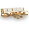 Image de vidaXL Salon de Jardin 6 pcs avec Coussin Mobilier de Jardin Meubles de Terrasse Meubles d'Extérieur Mobilier de Patio Crème Bois d'Acacia Massif