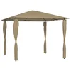 Image de Belvédère avec revêtement de poteaux 3x3x2,6 m Taupe 160 g m²