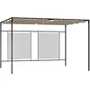 Image de vidaXL Belvédère avec auvent rétractable 3x4x2,3 m Taupe 180 g/m²