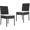 Image de vidaXL Chaises à manger de jardin lot de 2 Résine tressée Noir