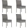 Image de vidaXL Chaises à manger de jardin lot de 4 Résine tressée Gris