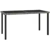 Image de vidaXL Table à dîner de jardin Gris 140x70x73 cm Résine tressée