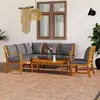 Image de vidaXL Salon de jardin 5 pcs avec coussin Bois d'acacia solide
