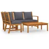 Image de vidaXL Salon de Jardin 4 pcs avec Coussin Bois d Acacia Solide