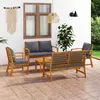 Image de vidaXL Salon de jardin 5 pcs avec coussin Bois d'acacia solide