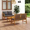 Image de vidaXL Salon de jardin 3 pcs avec coussin Bois d'acacia solide