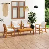 Image de vidaXL Salon de jardin 5 pcs avec coussin Bois d'acacia solide