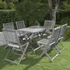 Image de vidaXL Ensemble à manger de jardin 7 pcs Bois d'acacia massif Gris