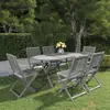 Image de vidaXL Ensemble à manger de jardin 7 pcs Bois d'acacia massif Gris