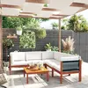 Image de vidaXL Salon de jardin 6 pièces avec coussins, bois d'acacia crème et corde