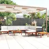 Image de vidaXL Salon de jardin 12 pièces avec coussins, bois d'acacia crème et corde