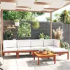 Image de vidaXL Salon de jardin 6 pièces avec coussins, bois d'acacia crème et corde