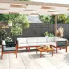 Image de vidaXL Salon de jardin 7 pièces avec coussins Crème 63 x 63 cm