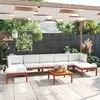 Image de vidaXL Salon de jardin 8 pièces avec coussins Crème 63 x 63 cm