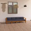 Image de vidaXL Canapé de jardin 4 places et coussins gris foncé bois d'acacia