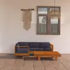 Image de vidaXL Salon de jardin 5 pcs avec coussins gris foncé Bois d'acacia