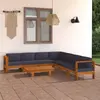 Image de vidaXL Salon de jardin 8 pcs avec coussins gris foncé Bois d'acacia