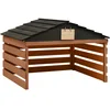 Image de vidaXL Garage de Tondeuse à Gazon Robotique Abri de Tondeuse à Gazon Maison de Tondeuse Jardin Extérieur Noir et Marron 78x74x54 cm Bois de Sapin