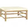 Image de vidaXL Salon de jardin 6 pcs avec coussins blanc crème bambou