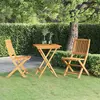 Image de vidaXL Ensemble à manger de jardin pliable 3 pcs Bois d'acacia solide