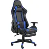 Image de vidaXL Chaise de jeu pivotante avec repose-pied Bleu PVC