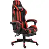 Image de vidaXL Fauteuil de jeux vidéo et repose-pied Noir et rouge Similicuir