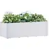 Image de vidaXL Lit surélevé de jardin et système d'arrosage Blanc 100x43x33 cm