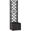 Image de vidaXL Lit Surélevé de Jardin et Treillis et Système d'Arrosage Jardinière Boîte à Fleurs Bac à Plantes Boîte de Plantation Patio Extérieur Anthracite