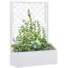 Image de vidaXL Lit surélevé de jardin et treillis et système d'arrosage Blanc