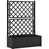 Image de vidaXL Lit Surélevé de Jardin et Treillis et Système d'Arrosage Jardinière Boîte à Fleurs Bac à Plantes Boîte de Plantation Extérieur Patio Anthracite