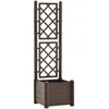 Image de vidaXL Jardinière avec Treillis 43x43x142 cm PP Moka