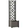 Image de vidaXL Jardinière avec Treillis 43x43x142 cm PP Anthracite