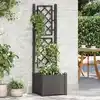 Image de vidaXL Jardinière avec treillis 43x43x142 cm PP Anthracite