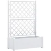 Image de vidaXL Jardinière avec Treillis Lit Surélevé de Jardin Boîte à Fleurs Bac à Plantes Boîte de Plantation Extérieur Patio 100x43x142 cm PP Blanc